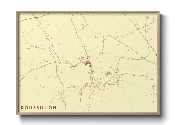 Une affiche de carte sur Roussillon