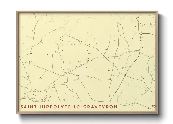 Une affiche de carte sur Saint-Hippolyte-le-Graveyron