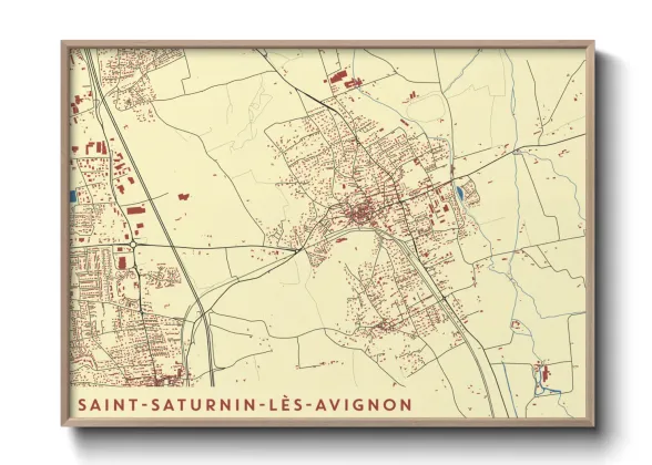 Une affiche de carte sur Saint-Saturnin-lès-Avignon