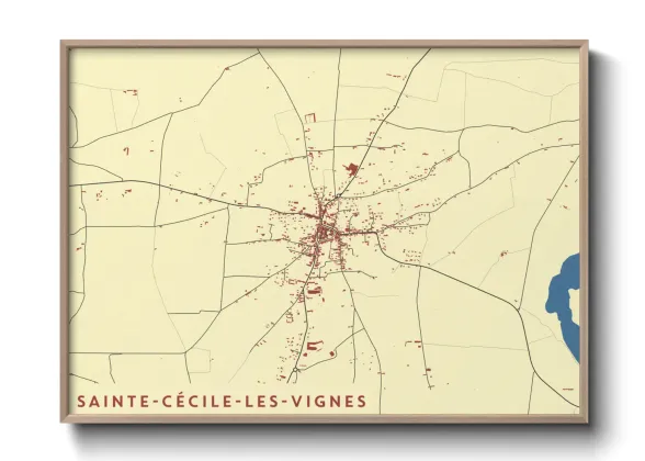 Une affiche de carte sur Sainte-Cécile-les-Vignes