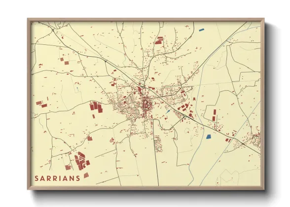 Une affiche de carte sur Sarrians