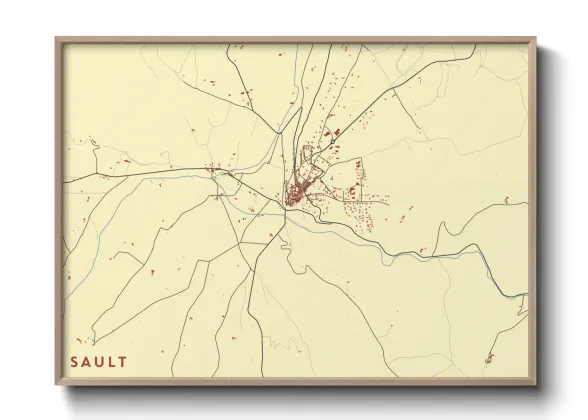 Une affiche de carte sur Sault