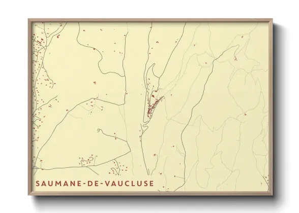 Une affiche de carte sur Saumane-de-Vaucluse