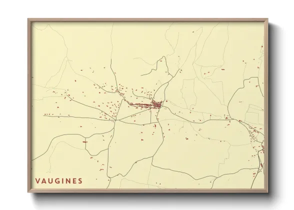 Une affiche de carte sur Vaugines