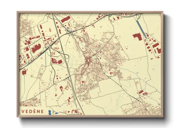 Une affiche de carte sur Vedène