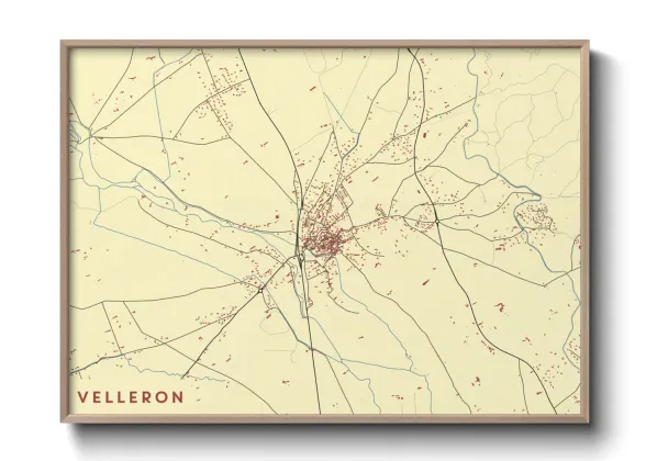 Une affiche de carte sur Velleron