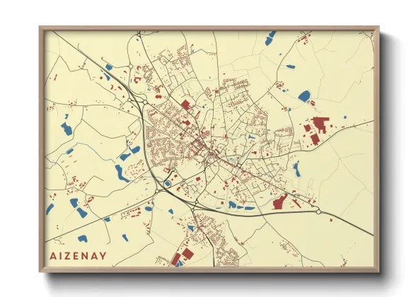 Une affiche de carte sur Aizenay