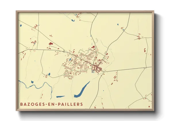 Une affiche de carte sur Bazoges-en-Paillers