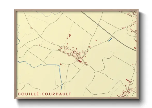 Une affiche de carte sur Bouillé-Courdault
