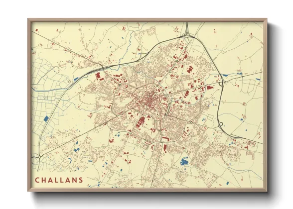Une affiche de carte sur Challans