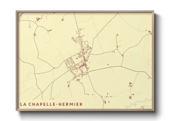 Une affiche de carte sur La Chapelle-Hermier