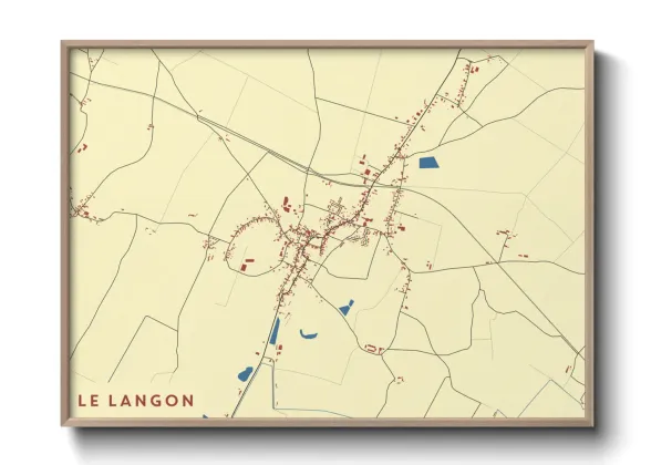 Une affiche de carte sur Le Langon