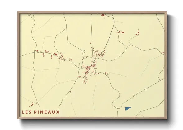 Une affiche de carte sur Les Pineaux