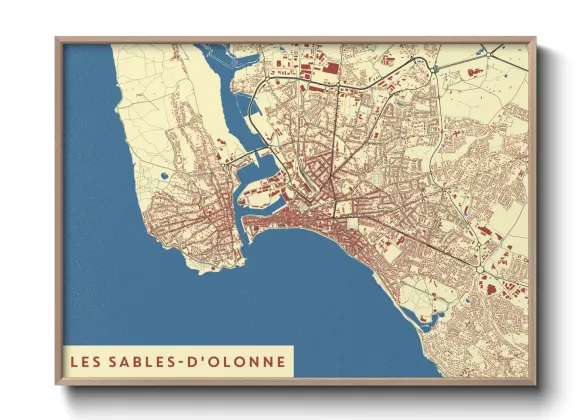 Une affiche de carte sur Les Sables-d'Olonne