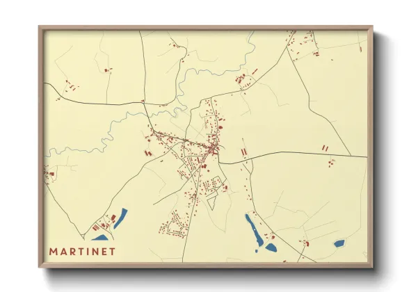 Une affiche de carte sur Martinet