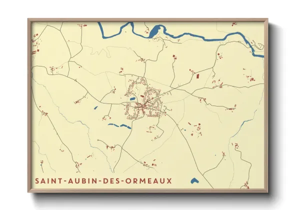 Une affiche de carte sur Saint-Aubin-des-Ormeaux
