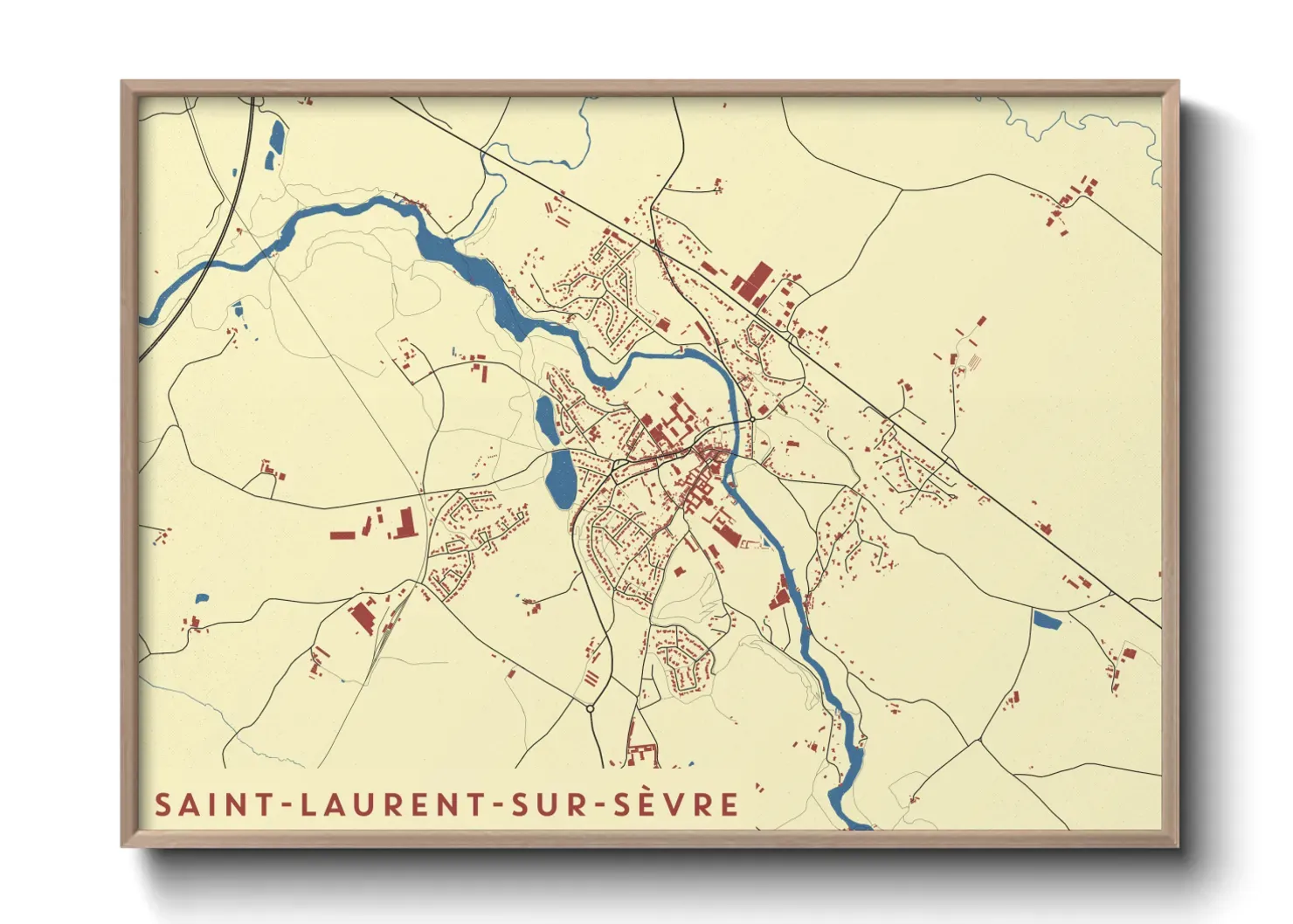 Un poster carteSaint-Laurent-sur-Sèvre