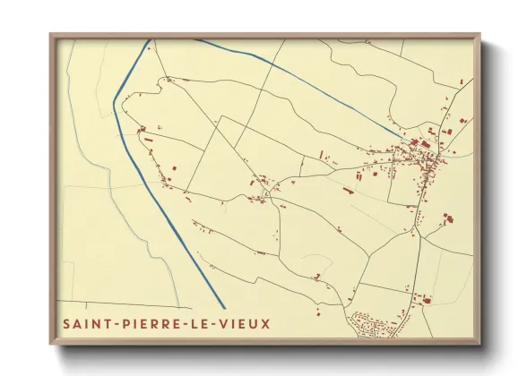 Une affiche de carte sur Saint-Pierre-le-Vieux