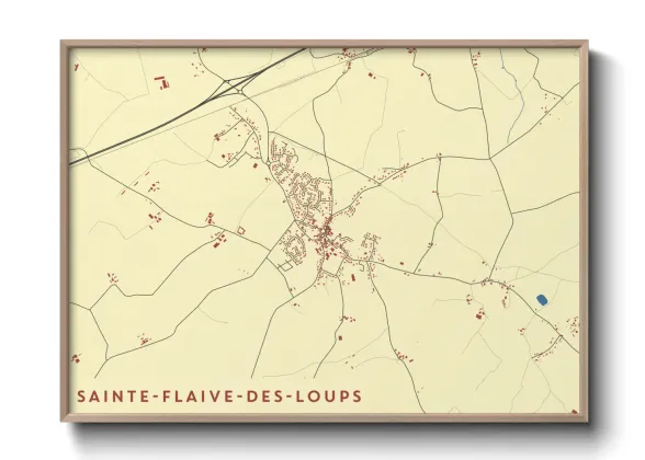 Une affiche de carte sur Sainte-Flaive-des-Loups