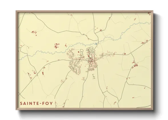Une affiche de carte sur Sainte-Foy