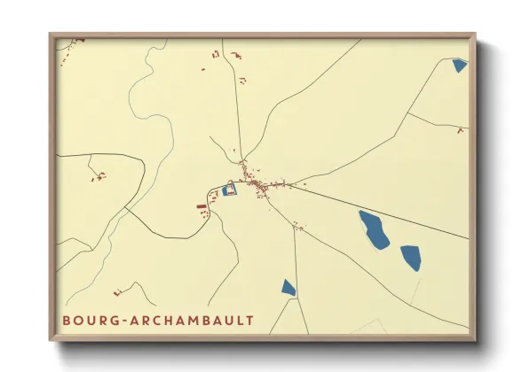 Une affiche de carte sur Bourg-Archambault