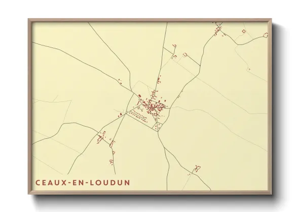 Une affiche de carte sur Ceaux-en-Loudun