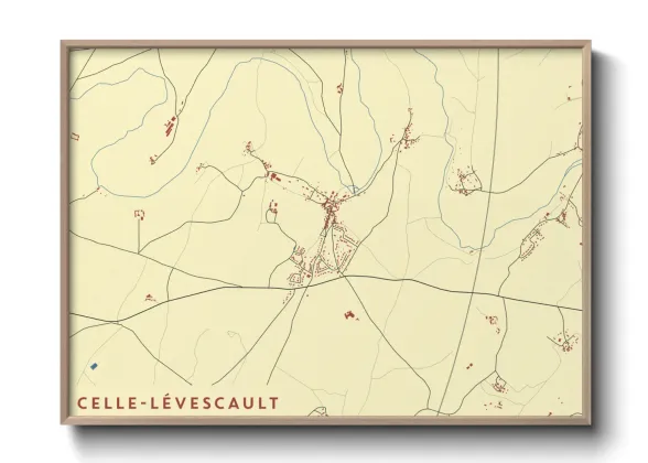 Une affiche de carte sur Celle-Lévescault