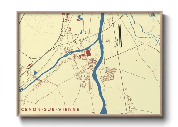 Une affiche de carte sur Cenon-sur-Vienne