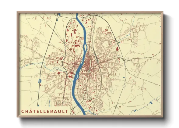 Une affiche de carte sur Châtellerault