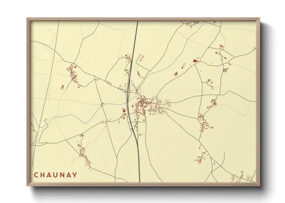 Une affiche de carte sur Chaunay