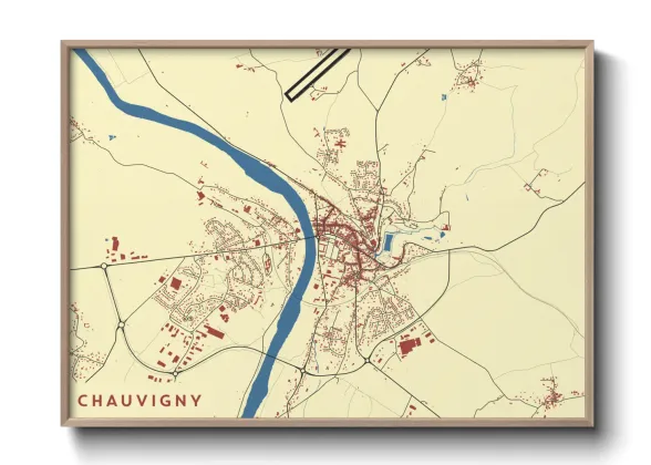 Une affiche de carte sur Chauvigny