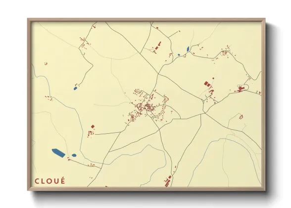 Une affiche de carte sur Cloué