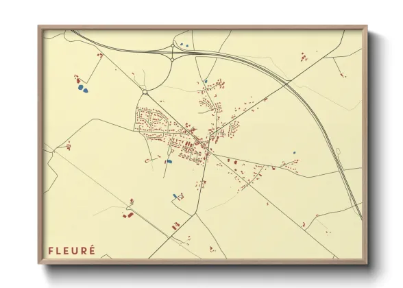 Une affiche de carte sur Fleuré