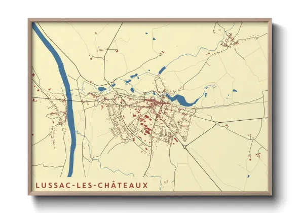 Une affiche de carte sur Lussac-les-Châteaux
