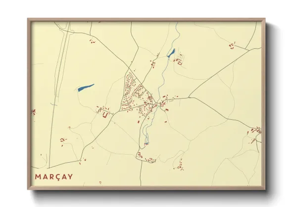 Une affiche de carte sur Marçay