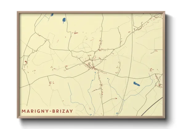 Une affiche de carte sur Marigny-Brizay