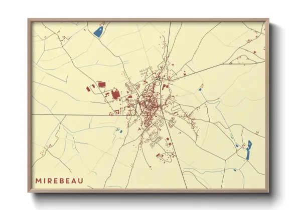 Une affiche de carte sur Mirebeau