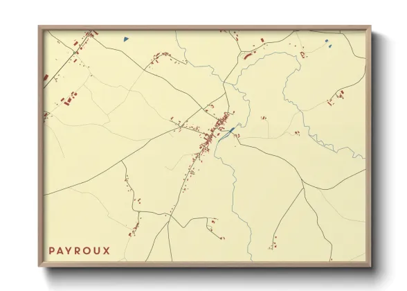 Une affiche de carte sur Payroux