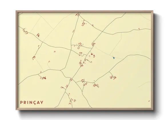 Une affiche de carte sur Prinçay