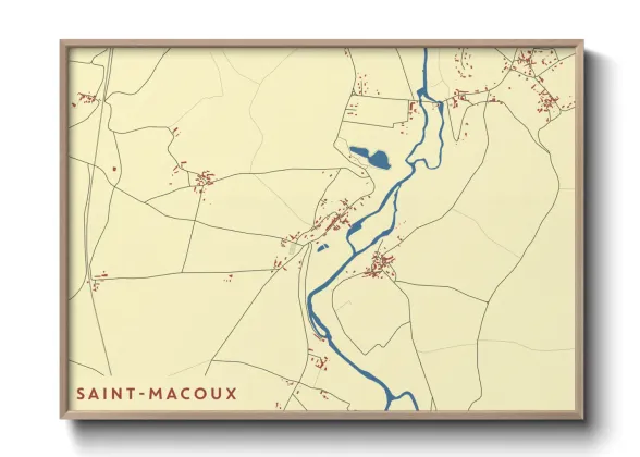 Une affiche de carte sur Saint-Macoux