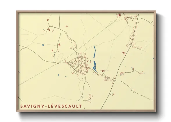 Une affiche de carte sur Savigny-Lévescault