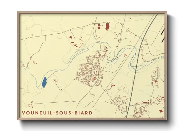 Une affiche de carte sur Vouneuil-sous-Biard