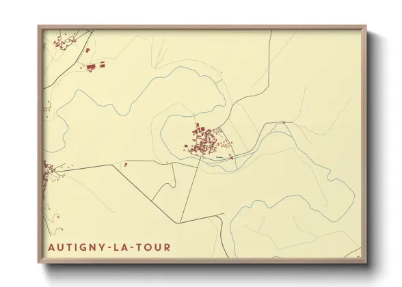 Une affiche de carte sur Autigny-la-Tour