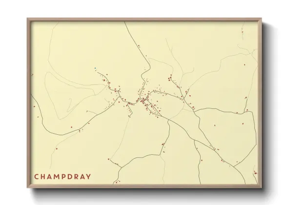 Une affiche de carte sur Champdray