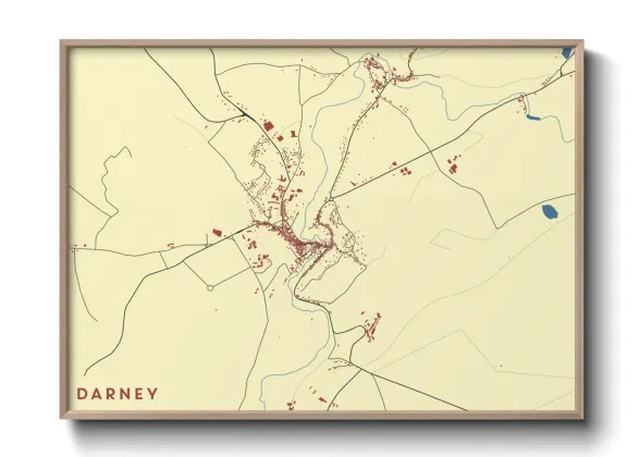 Une affiche de carte sur Darney
