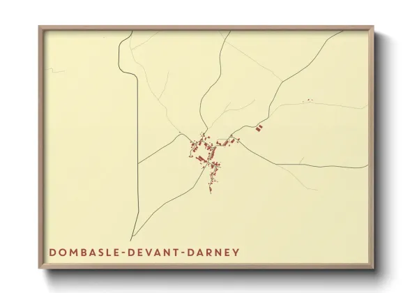 Une affiche de carte sur Dombasle-devant-Darney
