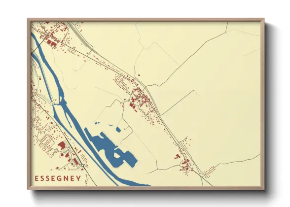 Une affiche de carte sur Essegney