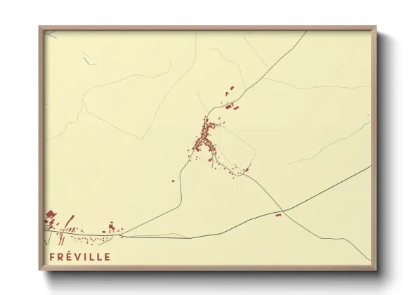 Une affiche de carte sur Fréville