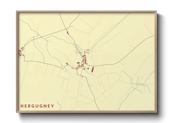 Une affiche de carte sur Hergugney