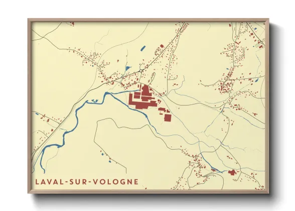 Une affiche de carte sur Laval-sur-Vologne